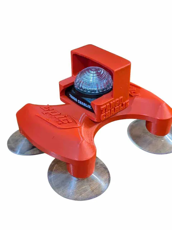 Low Profile hooded light, red base (white light)
