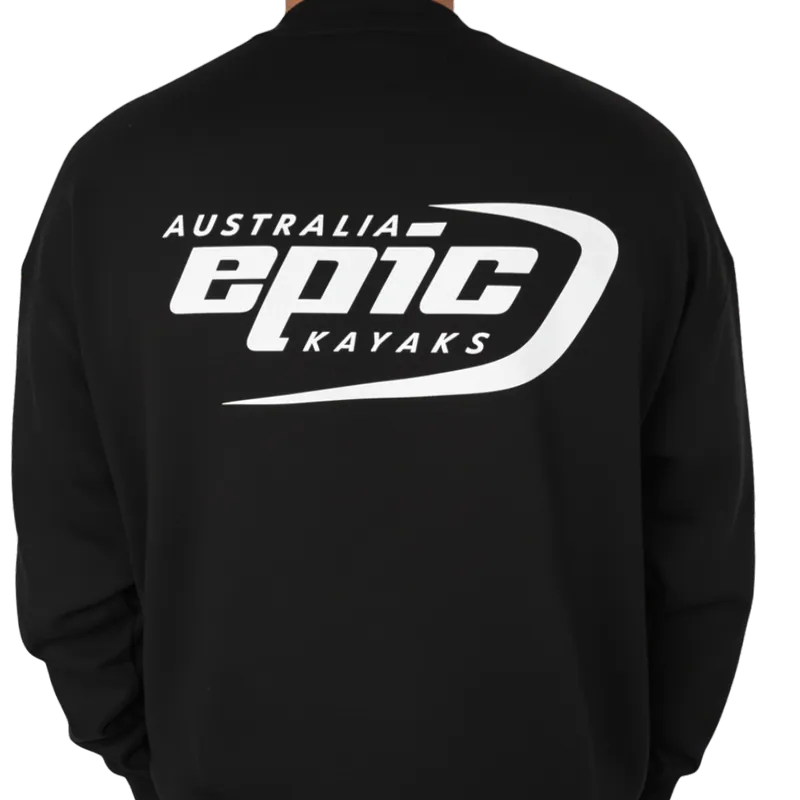 Epic Kayaks Australia black logo crew jumper